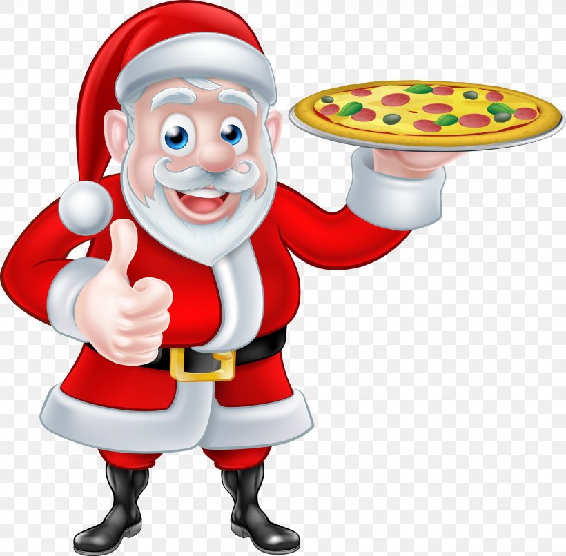 Pizza Santa Claus Take-out Italian Cuisine Christmas, PNG, 2113x2079px, Pizza, Chef, Christmas, Christmas Card, Christmas Ornament Download Free