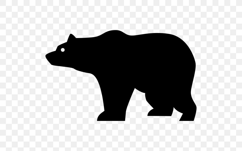 Polar Bear Vector Graphics Clip Art Silhouette, PNG, 512x512px, Bear, American Black Bear, Animal Figure, Black, Blackandwhite Download Free