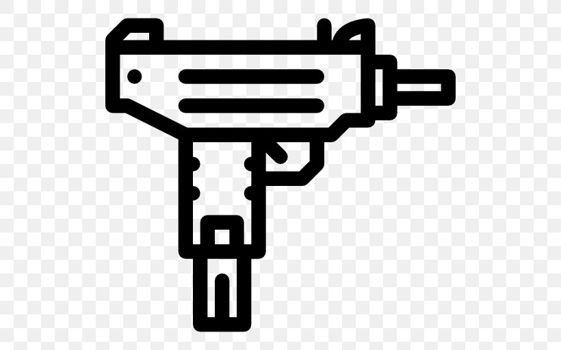 Uzi Firearm Clip Art, PNG, 512x512px, Uzi, Area, Black And White, Firearm, Pistol Download Free