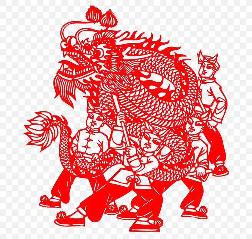 China Chinese Paper Cutting Papercutting Chinese New Year, PNG, 720x776px, China, Area, Art, Black And White, Chinese Dragon Download Free