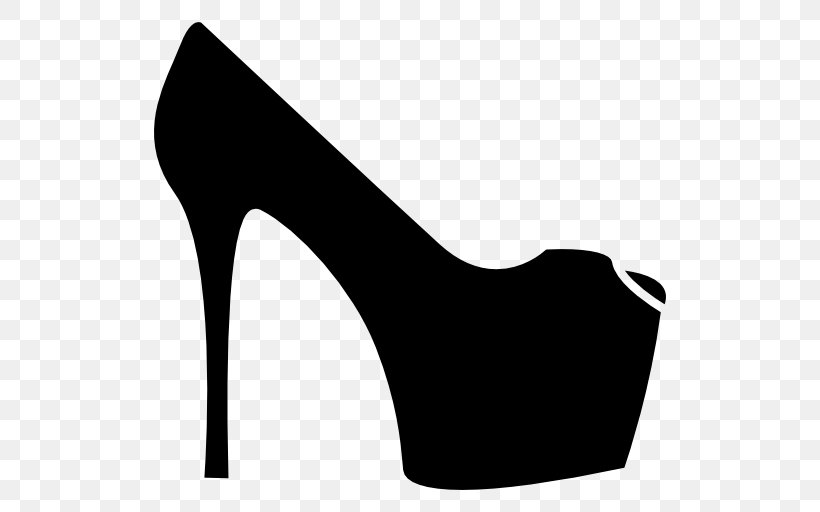 High-heeled Shoe Clip Art, PNG, 512x512px, Shoe, Absatz, Basic Pump, Black, Black And White Download Free