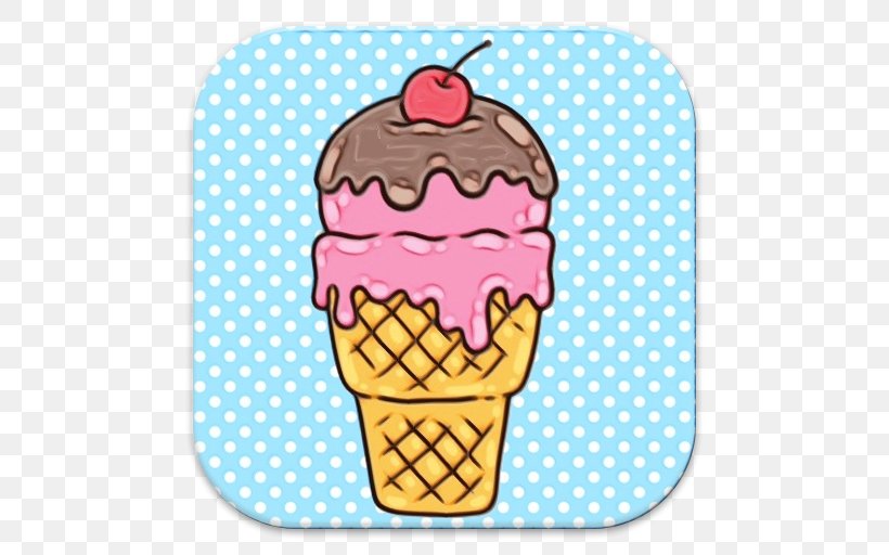 Ice Cream Cone Background, PNG, 512x512px, Watercolor, Bake Sale, Cartoon, Chocolate Ice Cream, Cream Download Free
