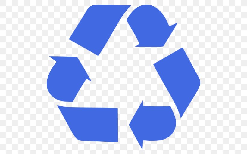 Recycling Symbol Paper Recycling Plastic, PNG, 512x512px, Recycling Symbol, Area, Blue, Brand, Logo Download Free