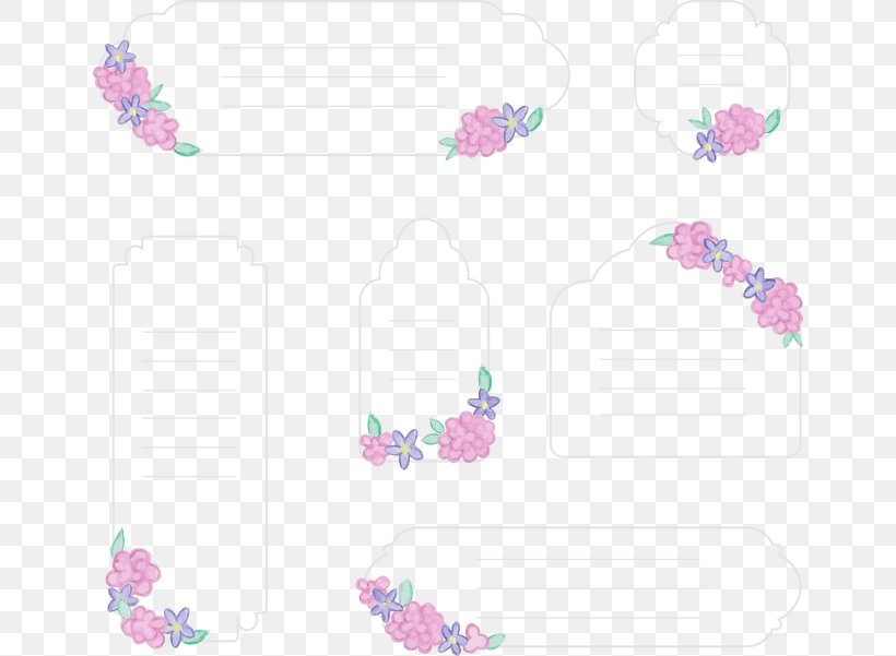 Vintage Hand-painted Flowers Border, PNG, 650x601px, Pink, Lavender, Lilac, Magenta, Pattern Download Free