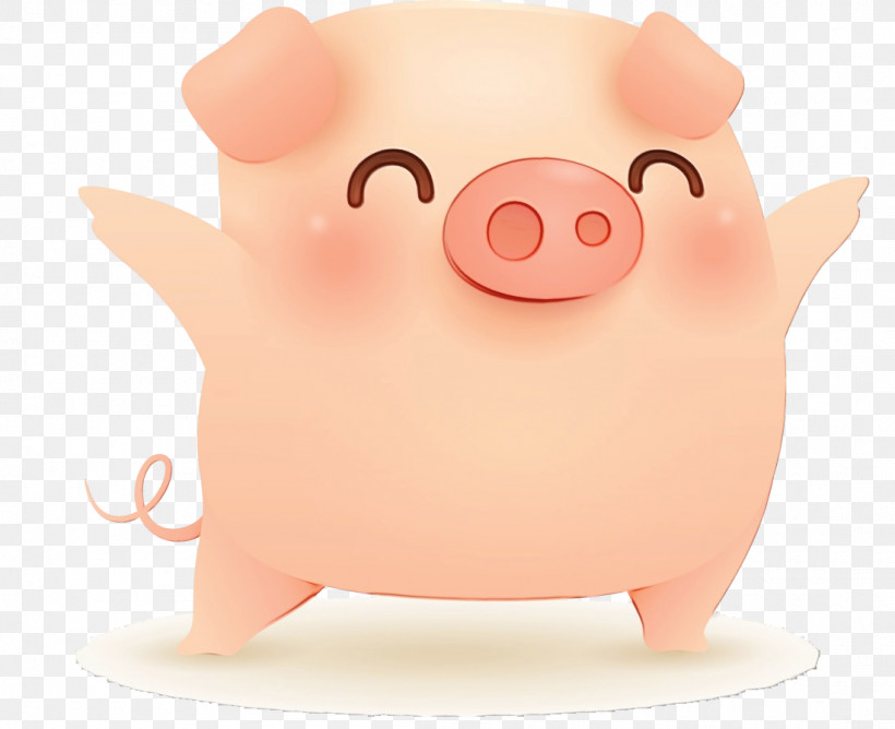 Cartoon Pink Suidae Nose Snout, PNG, 1100x897px, Cute Pig, Cartoon, Livestock, Nose, Paint Download Free