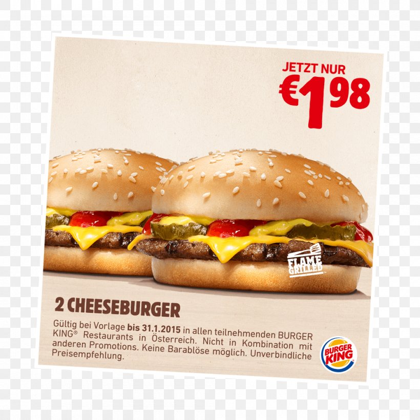Cheeseburger Whopper Veggie Burger Hamburger French Fries, PNG, 1000x1000px, Cheeseburger, Advertising, Big King, Big Mac, Brand Download Free