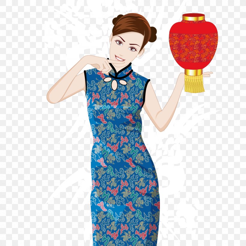 China Cheongsam, PNG, 1000x1000px, China, Art, Blue, Cheongsam, Clothing Download Free