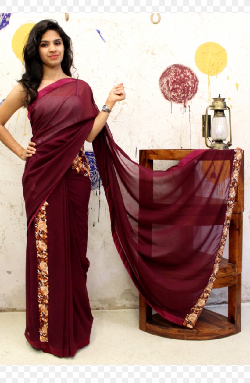 Sari Georgette Lehenga-style Saree Satin Plain Weave, PNG, 1100x1687px, Sari, Clothing, Cotton, Dress, Embroidery Download Free