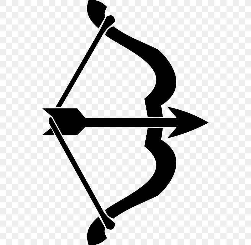 Bow And Arrow Clip Art, PNG, 542x800px, Bow And Arrow, Archery, Artwork, Black And White, Bowhunting Download Free