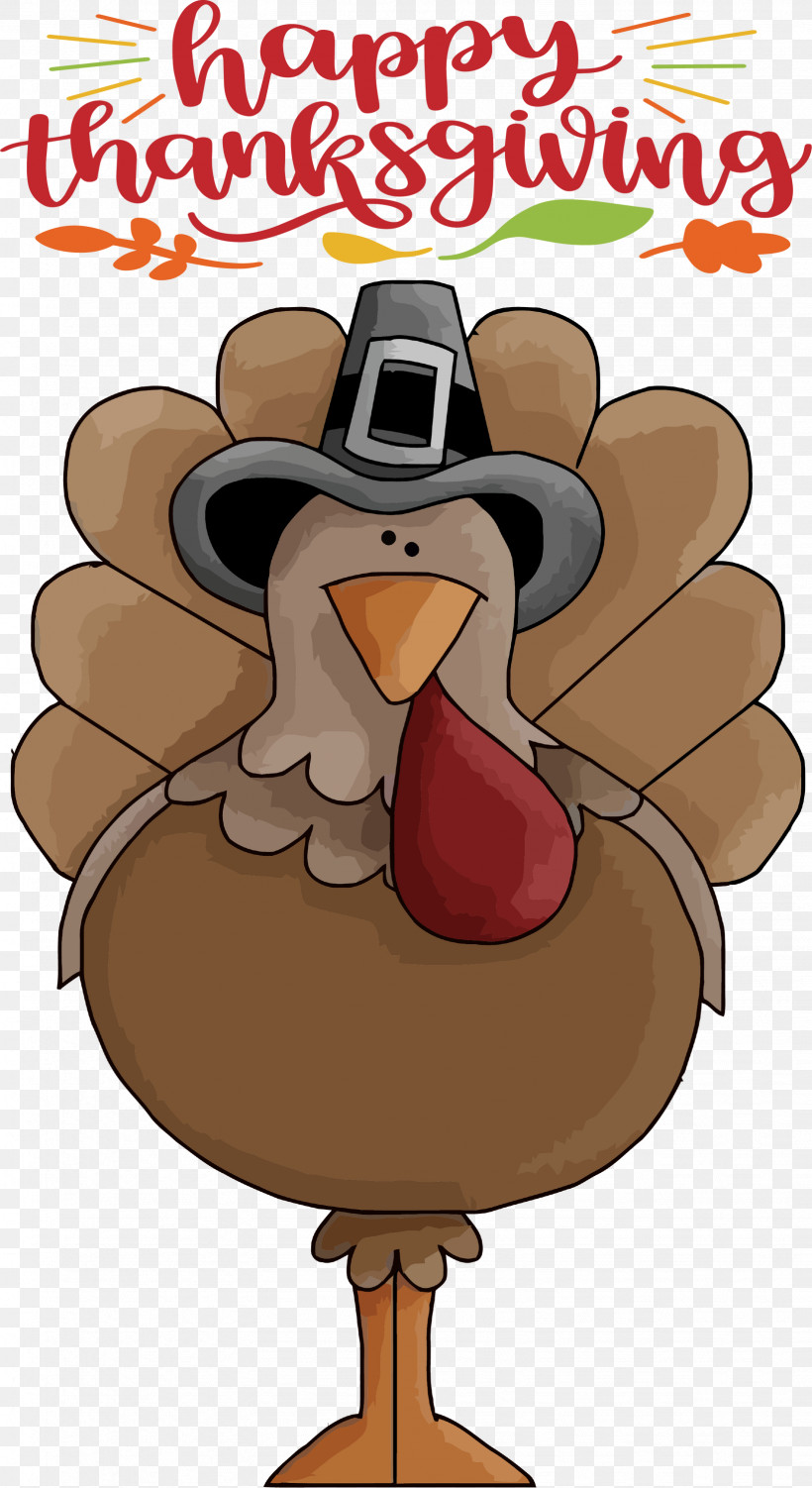 Happy Thanksgiving Turkey, PNG, 1637x2999px, Happy Thanksgiving, Beak,  Biology, Birds, Cartoon Download Free