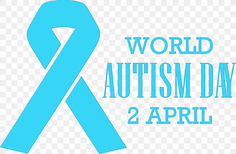 Aqua Text Font Turquoise Azure, PNG, 3269x2143px, Autism Day, Aqua, Autism Awareness Day, Azure, Electric Blue Download Free