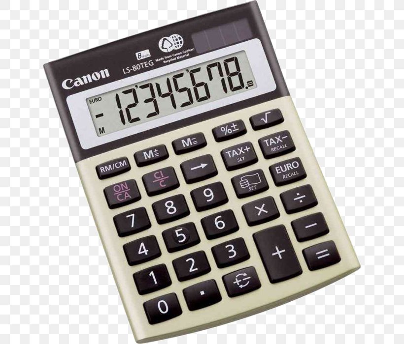Calculator Electric Battery Canon LS-80 TEG Hardware/Electronic Number, PNG, 645x700px, Calculator, Calculation, Canon, Chart, Color Download Free