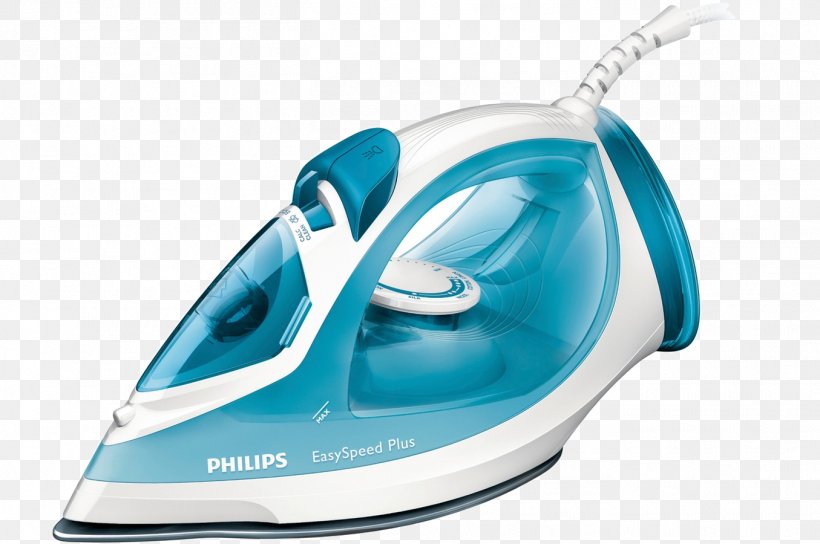 Clothes Iron Small Appliance Ironing Steam Philips, PNG, 1355x900px, Clothes Iron, Aqua, Blue, Clothes Dryer, Clothing Download Free