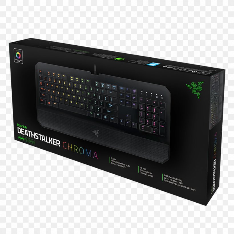 Computer Keyboard Razer DeathStalker Chroma Razer Inc. Razer Mamba Wireless Laptop, PNG, 1000x1000px, Computer Keyboard, Color, Computer, Computer Component, Electronic Device Download Free