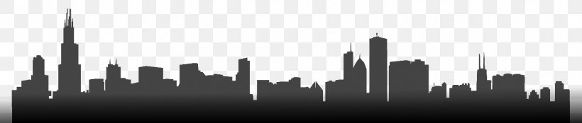 Chicago Skyline Lecture Center Building A Graphic Design Wall Decal, PNG, 1440x306px, Chicago Skyline, Atmospheric Phenomenon, Blackandwhite, Chicago, City Download Free