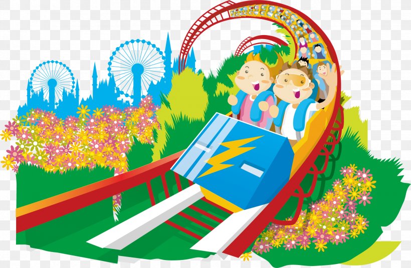 Happy Roller Coaster, PNG, 1942x1268px, Amusement Park, Cartoon, Child, Comics, Illustration Download Free