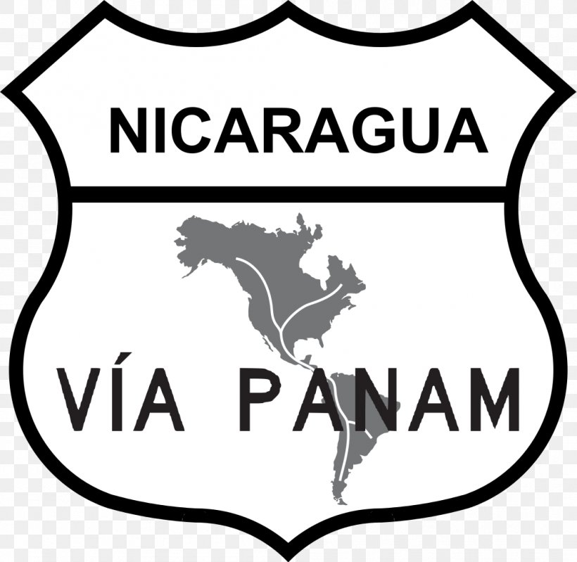 Pan-American Highway Panama City Road Traffic Sign Colombia, PNG, 1052x1026px, Panamerican Highway, Area, Artwork, Black, Black And White Download Free