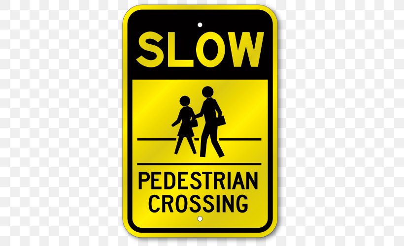 Pedestrian Crossing Traffic Sign Warning Sign Road, PNG, 500x500px, Pedestrian Crossing, Area, Brand, Driving, Label Download Free