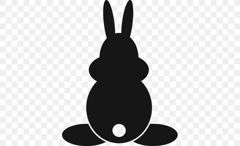 Domestic Rabbit Silhouette Black White Clip Art, PNG, 500x500px, Domestic Rabbit, Black, Black And White, Rabbit, Rabits And Hares Download Free