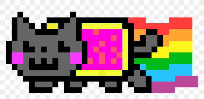 Nyan Cat YouTube Pixel Art Desktop Wallpaper, PNG, 3500x1700px, Cat, Brand, Deviantart, Drawing, Magenta Download Free