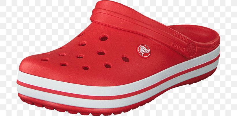 Slipper Shoe Crocs Crocband Red, PNG, 705x400px, Slipper, Athletic Shoe, Blue, Carmine, Clog Download Free