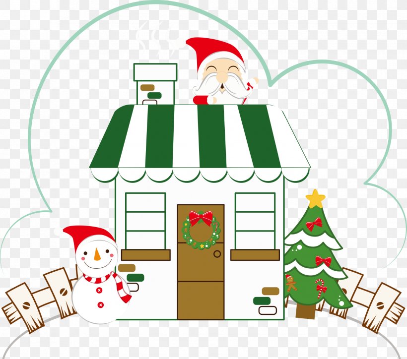 Santa Claus House Christmas Ornament Christmas Tree Clip Art, PNG, 1832x1619px, Santa Claus, Area, Artwork, Christmas, Christmas Decoration Download Free