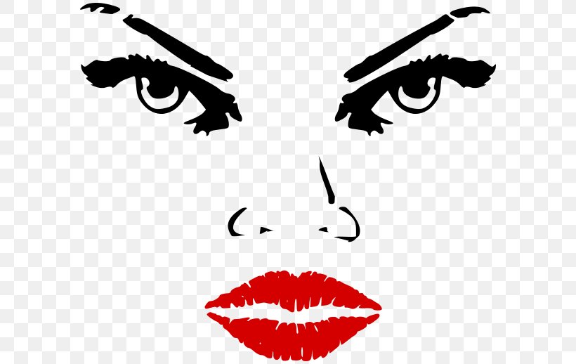Lip Eye Clip Art, PNG, 600x518px, Lip, Artwork, Black, Black And White, Eye Download Free