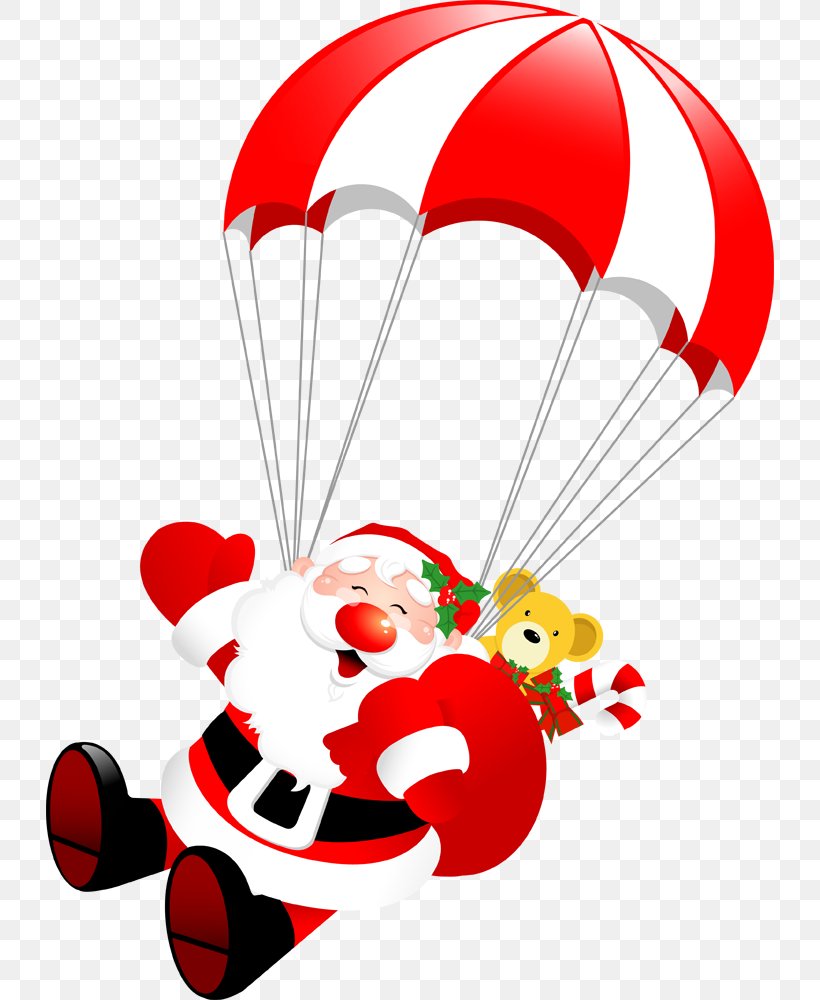 Santa Claus Parachute Christmas Parachuting, PNG, 728x1000px, Santa Claus, Christmas, Christmas Decoration, Christmas Ornament, Fictional Character Download Free