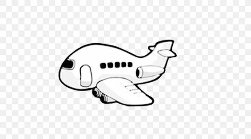 Airplane Black And White Clip Art, PNG, 872x484px, Airplane, Area, Art, Black And White, Cartoon Download Free