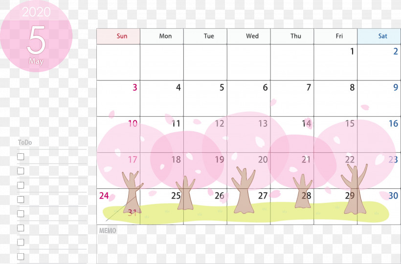 Pink Text Font Line Paper, PNG, 3000x1982px, 2020 Calendar, May 2020 Calendar, Calendar, Diagram, Line Download Free