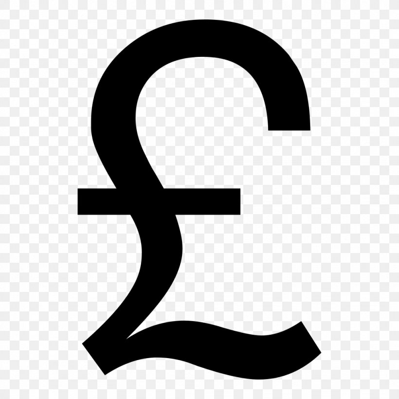 Pound Sign Pound Sterling Currency Symbol, PNG, 1024x1024px, Pound Sign, Area, Black And White, Brand, Coin Download Free