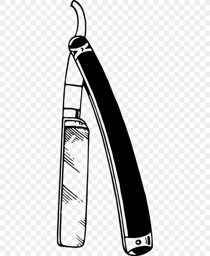 Straight Razor Shaving Clip Art, PNG, 375x1000px, Straight Razor, Black And White, Blade, Cutting, Drawing Download Free