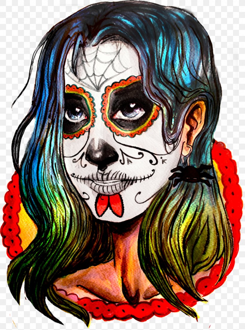 Art Skull Watercolor Painting, PNG, 900x1211px, Watercolor, Cartoon, Flower, Frame, Heart Download Free