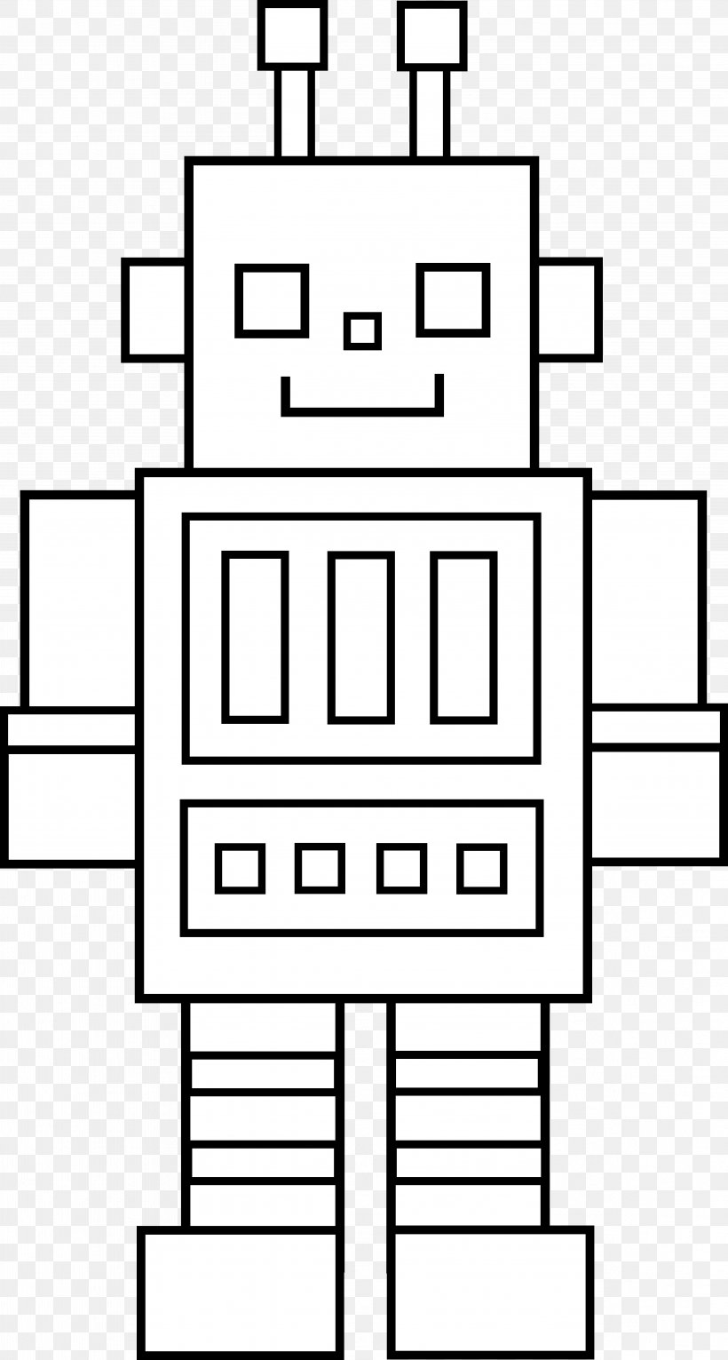 Robotics Coloring Book Black And White Clip Art, PNG, 4857x9069px, Watercolor, Cartoon, Flower, Frame, Heart Download Free