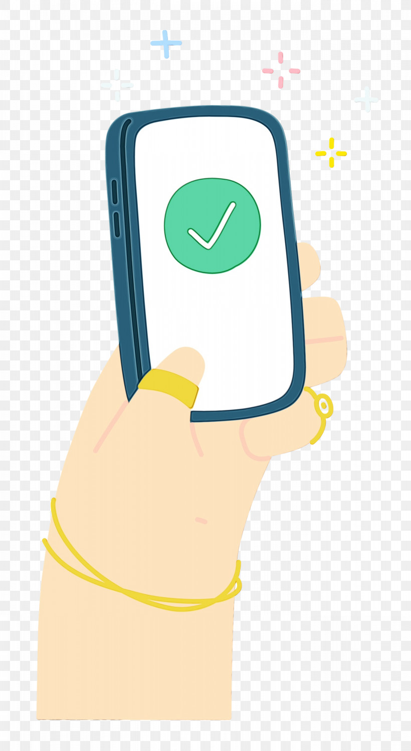 Cartoon Yellow Joint Meter Line, PNG, 1366x2500px, Phone, Cartoon, Checkmark, Hand, Hm Download Free