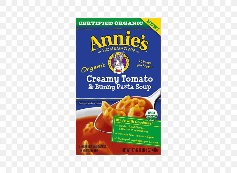 Organic Food Pasta Annie’s Homegrown Natural Foods, PNG, 450x600px, Organic Food, Brand, Convenience Food, Cream, Cuisine Download Free