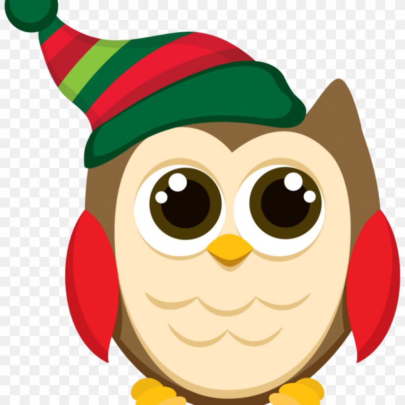 Owl Clip Art Cartoon Fictional Character Christmas, PNG, 1024x1024px, Owl, Bird, Bird Of Prey, Cartoon, Christmas Download Free