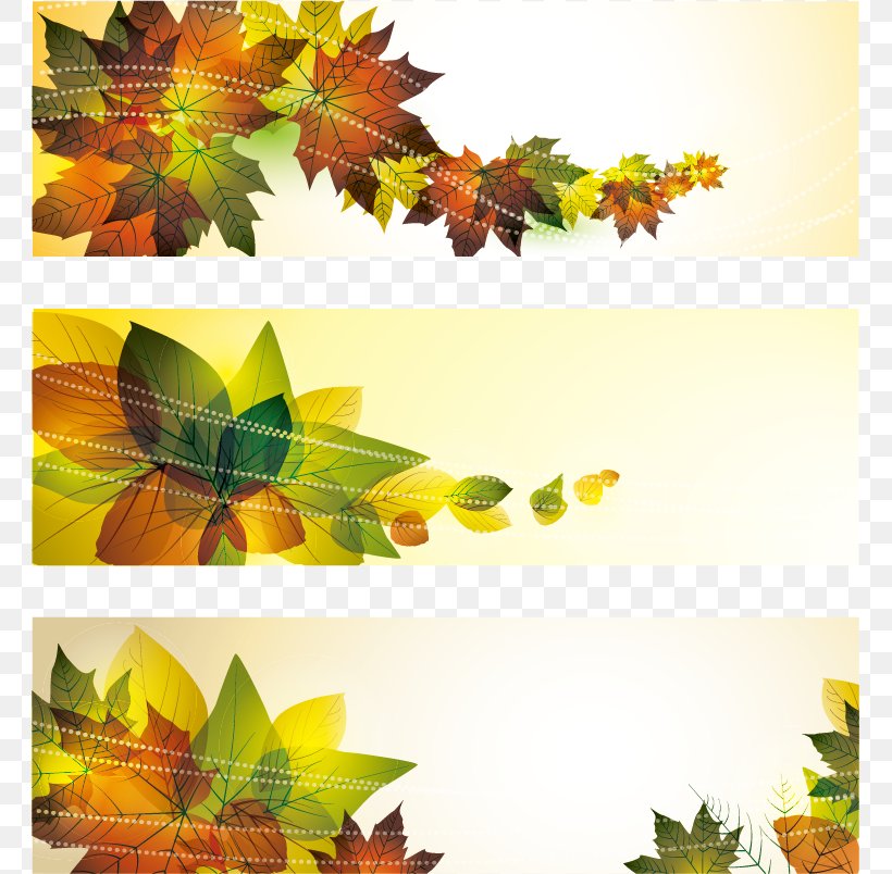 Banner Autumn Illustration, PNG, 761x804px, Banner, Art, Autumn, Flora, Floral Design Download Free