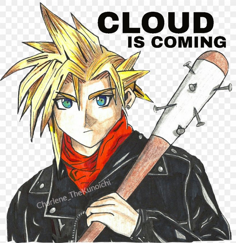 Final Fantasy VII Remake Final Fantasy XIV Cloud Strife Negan, PNG, 1024x1057px, Watercolor, Cartoon, Flower, Frame, Heart Download Free