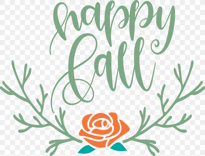 Happy Autumn Happy Fall, PNG, 3000x2285px, Happy Autumn, Calligraphy, Cricut, Floral Design, Free Download Free