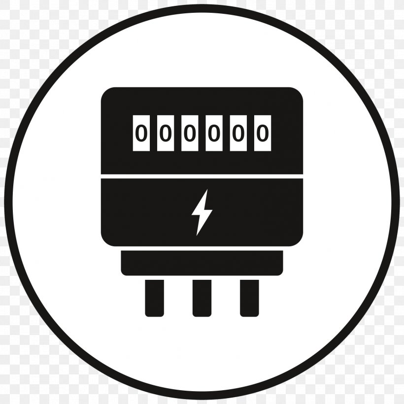 Electricity Meter Energy Symbol, PNG, 1578x1578px, Electricity Meter, Area, Black, Black And White, Brand Download Free