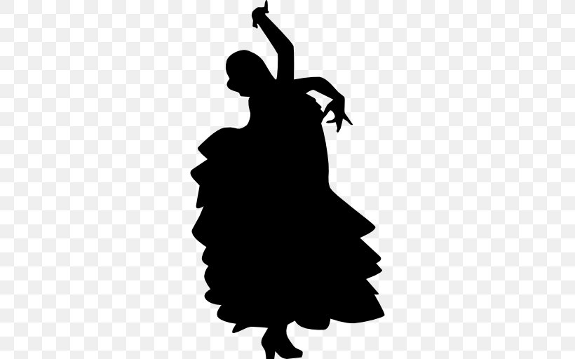 Flamenco Dancer Dance Party Silhouette, PNG, 512x512px, Flamenco, Artwork, Ballet, Ballroom Dance, Black And White Download Free