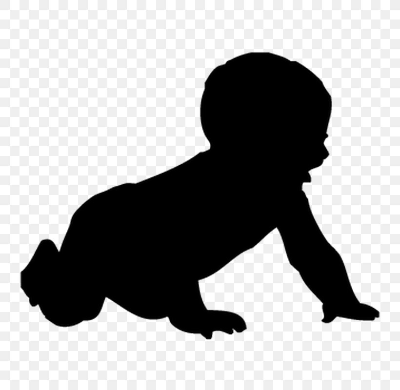Silhouette Infant Clip Art, PNG, 800x800px, Silhouette, Art, Black, Black And White, Carnivoran Download Free