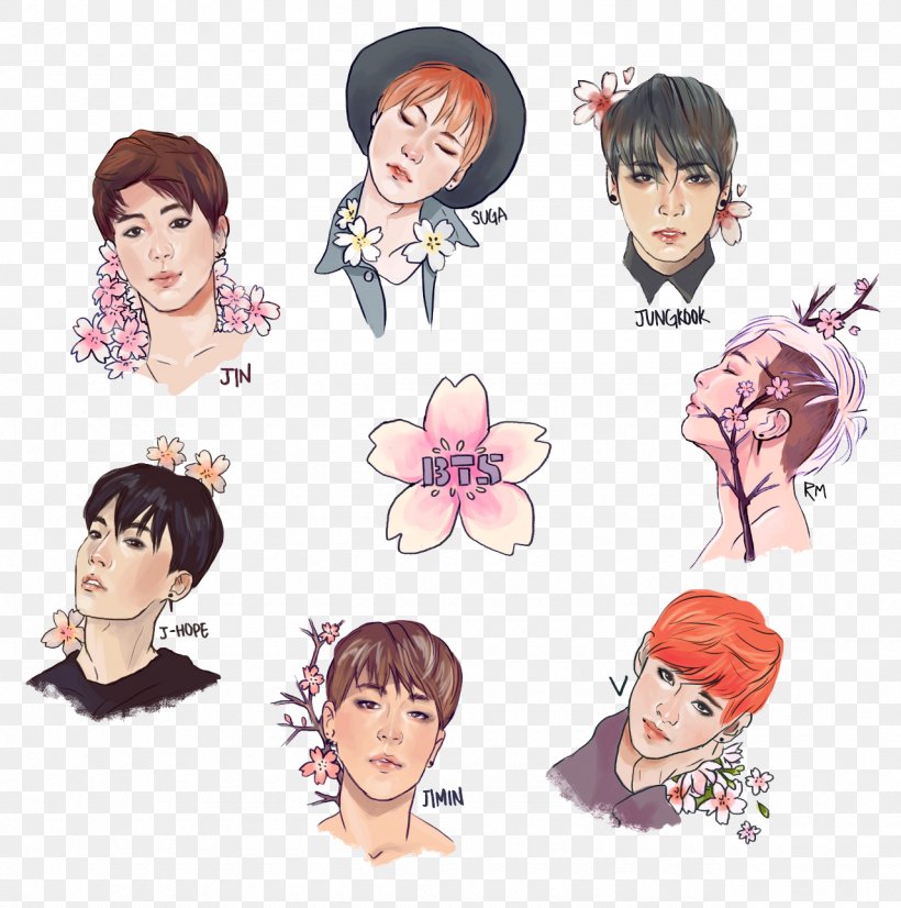 BTS Drawing Fan Art, PNG, 1280x1290px, Watercolor, Cartoon, Flower, Frame,  Heart Download Free
