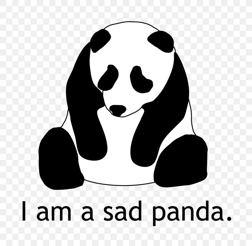 Giant Panda Sadness Bear Clip Art, PNG, 800x800px, Giant Panda, Artwork, Bear, Black, Black And White Download Free