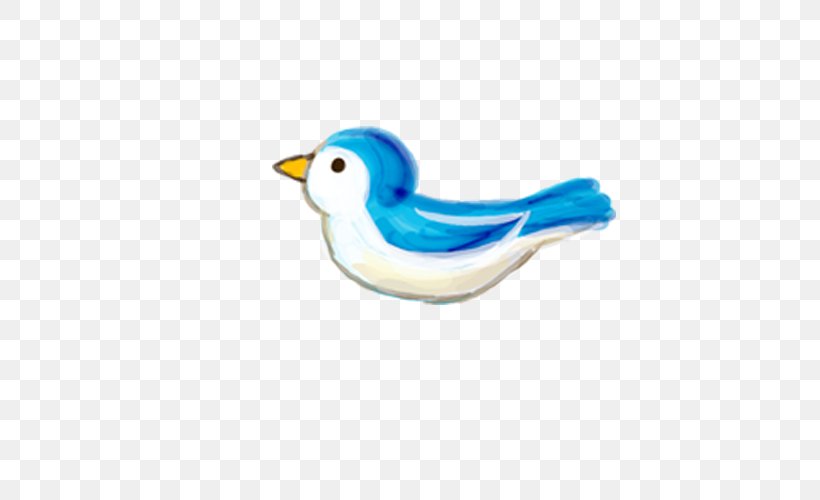 Bird Goose Watercolor Painting Blue, PNG, 500x500px, Bird, Beak, Blue, Cartoon, Cobalt Blue Download Free