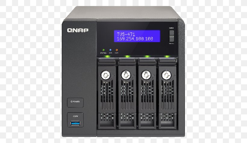 Network Storage Systems QNAP Systems, Inc. QNAP TS-453 Pro QNAP TVS-471 QNAP TS-453A, PNG, 760x475px, Network Storage Systems, Audio Receiver, Cache, Electronic Device, Electronic Instrument Download Free