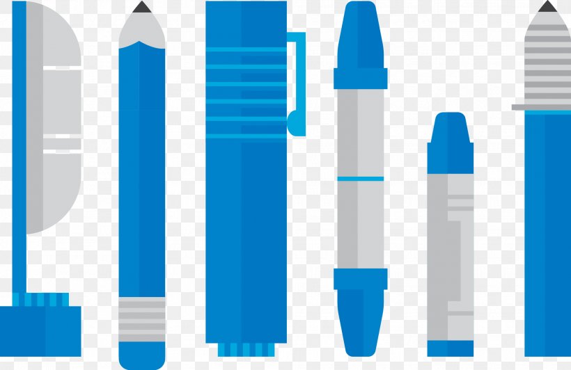 Euclidean Vector, PNG, 1969x1278px, Pen, Blue, Brand, Cartoon, Pencil Download Free
