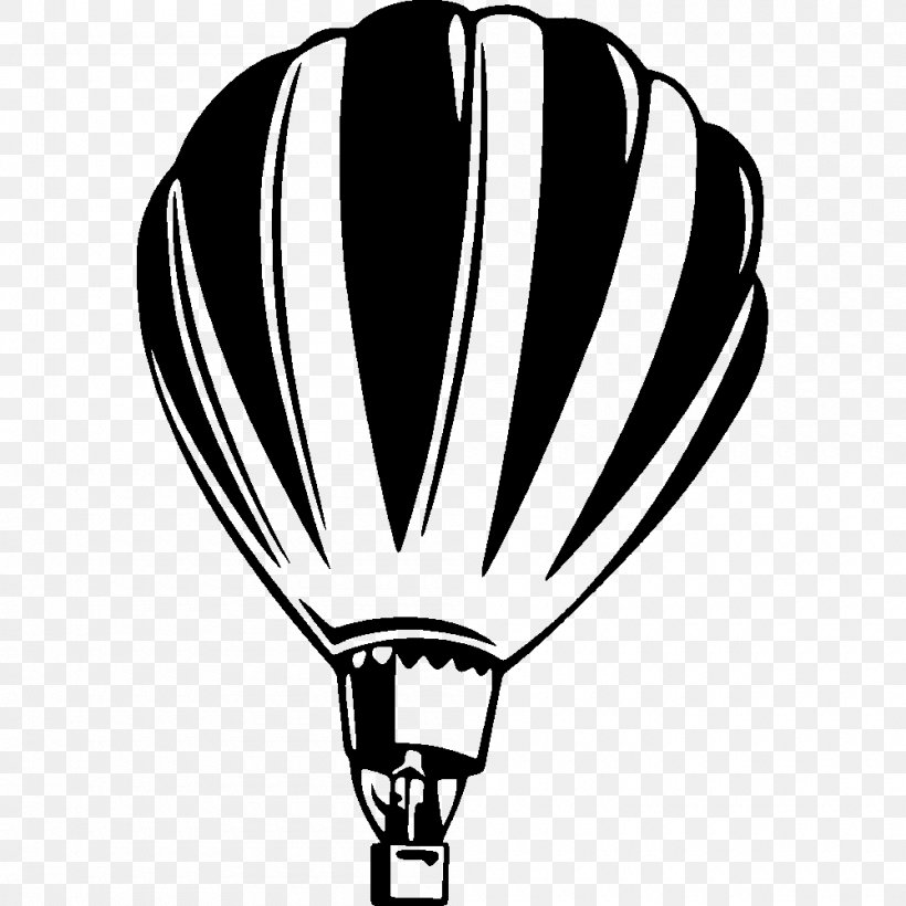 Hot Air Balloon Black And White Clip Art, PNG, 1000x1000px, Hot Air Balloon, Balloon, Black, Black And White, Depositphotos Download Free