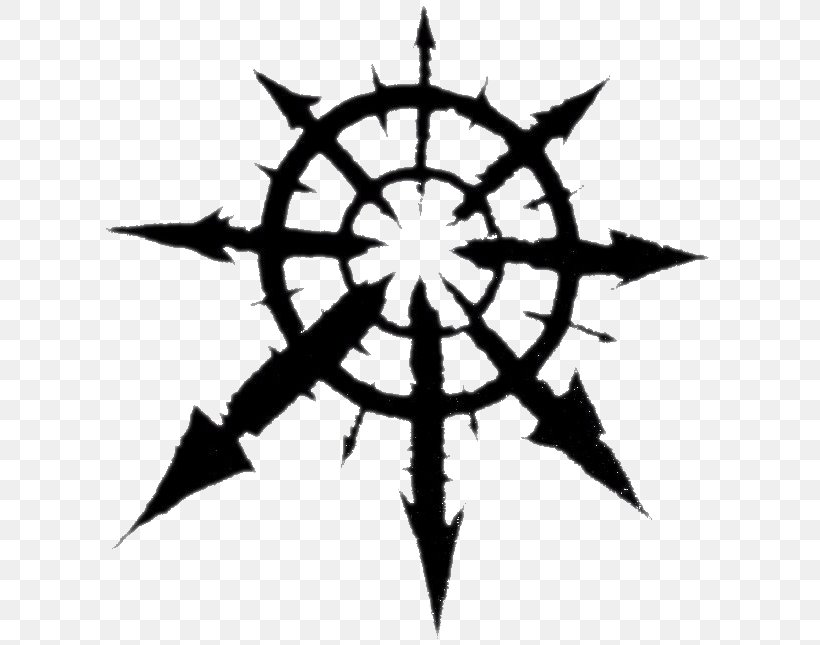 Warhammer 40,000 Warhammer Online: Age Of Reckoning Symbol Of Chaos Chaos Space Marines, PNG, 610x645px, Warhammer 40000, Black And White, Chaos, Chaos Space Marines, Decal Download Free